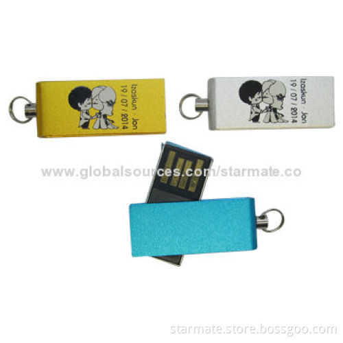 Mini Swivel USB Flash Drives with 512MB, 1, 2, 4, 8, 16, 32GB Capacity